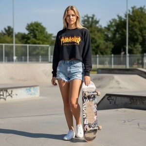 Thrasher Black Graphic T shirt